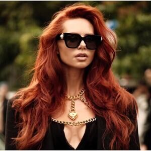 NEW Moschino MOS153S Black Square Pearl Sunglasses